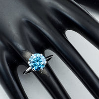 3.00 Carats Blue Lab Grown Diamond 14K Gold Ring