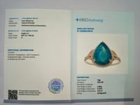 3.70 Ct Pear Natural Emerald 14K Gold Ring