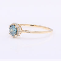 0.54 Ct Round Blue Diamond 14K Gold Ring