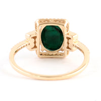 2.31 Ct Oval Cabochon Natural Beryl Emerald 14K Gold Ring