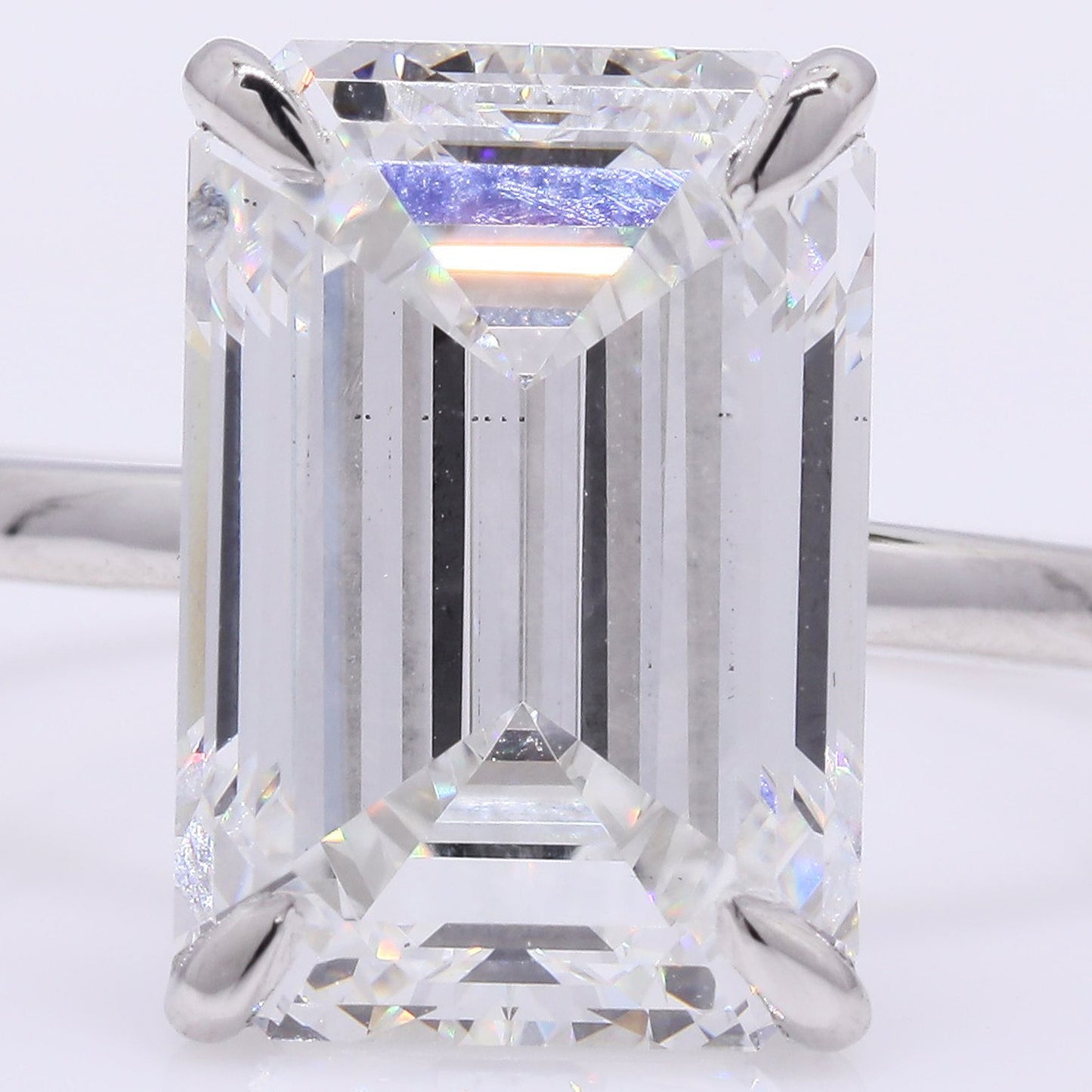 6.89 Ct Emerald Lab Grown Diamond 950 Platinum Ring