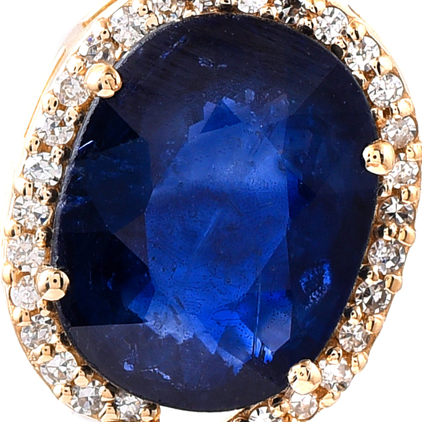 2.65 Ct Oval Mixed Cut Natural Sapphire 14K Gold Pendant
