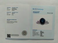 3.10 Ct Oval Mixed Cut Natural Sapphire 950 Platinum Ring