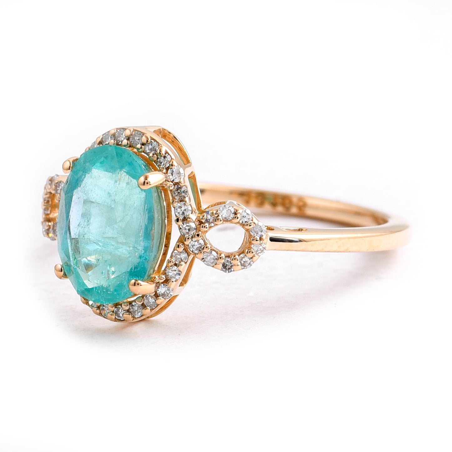 1.81 Ct Oval Mixed Cut Natural Emerald 14K Gold Ring