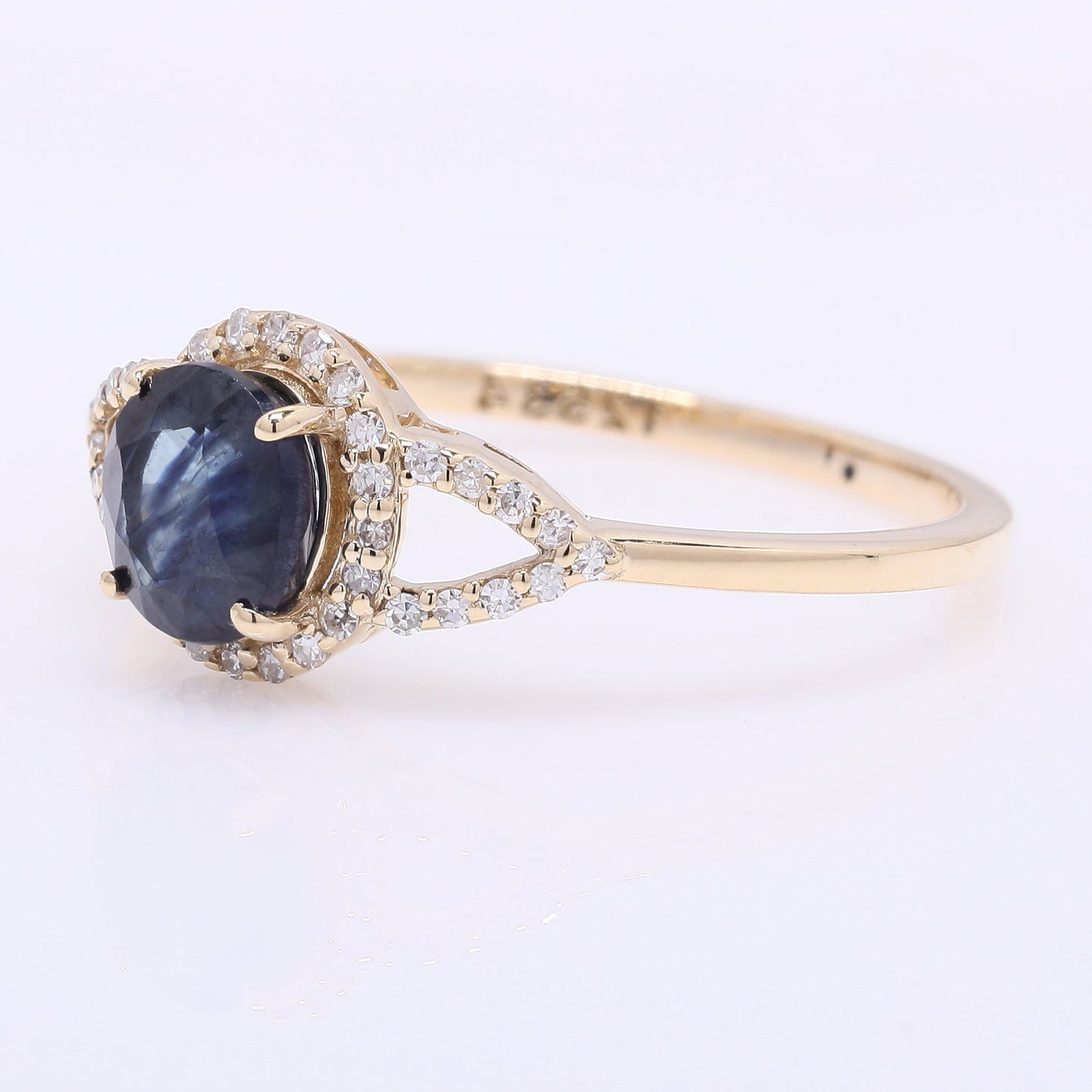 1.18 Ct Oval Mixed Cut Natural Sapphire 14K Gold Ring
