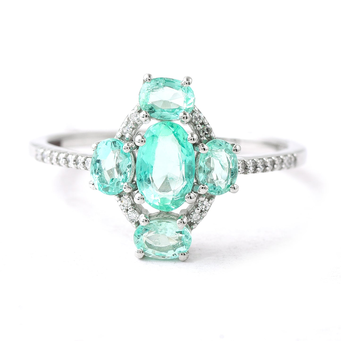 2.95 Ct Oval Mixed Cut Natural Emerald 950 Platinum Ring