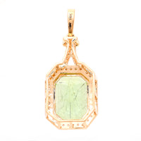 4.89 Ct Octagon Step Cut Natural Peridot 14K Gold Pendant