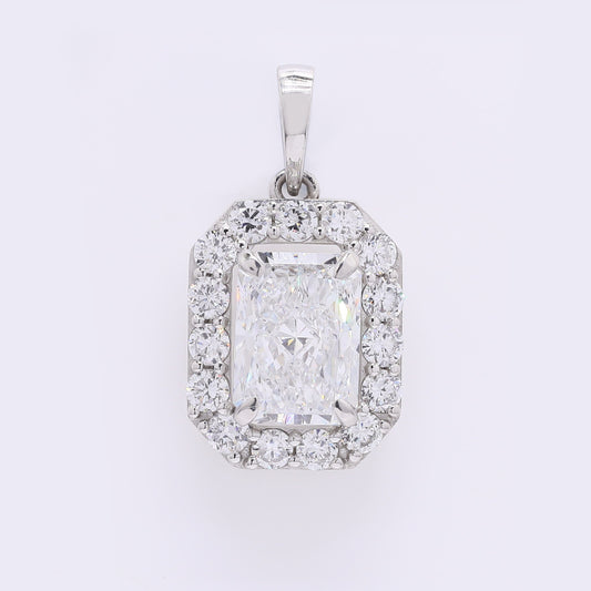 2.52 Carats Lab Grown Diamond 950 Platinum Pendant