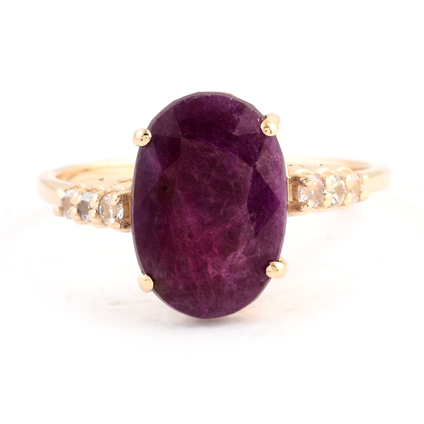 4.54 Ct Oval Ruby 14K Gold Ring