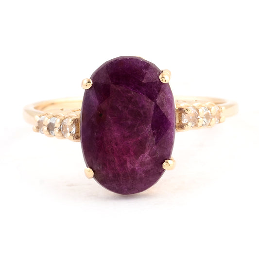 4.54 Ct Oval Ruby 14K Gold Ring