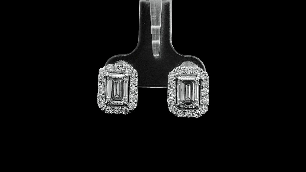 3.10 Carats Lab Grown Diamond 14K Gold Earrings
