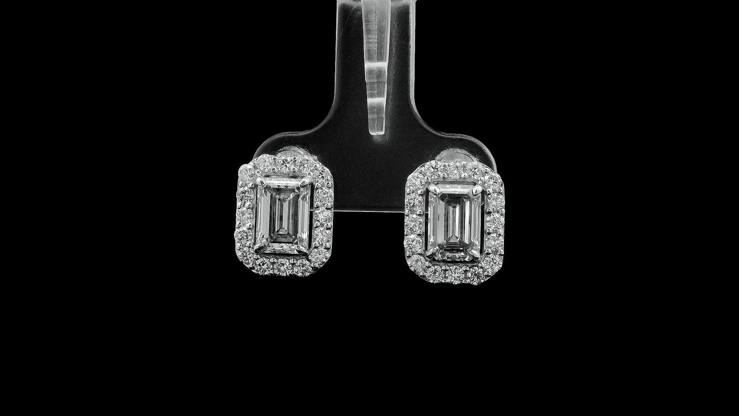 3.10 Carats Lab Grown Diamond 14K Gold Earrings