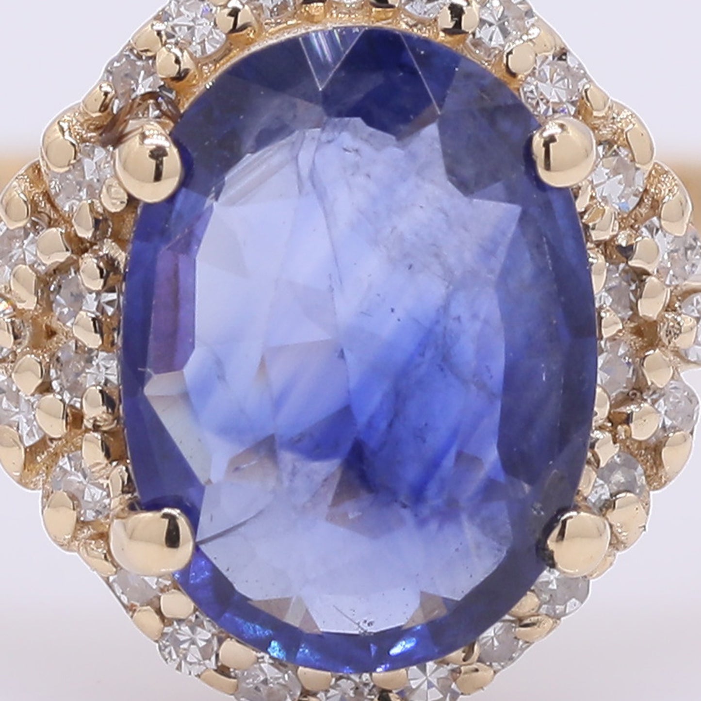 1.43 Ct Oval Mixed Cut Natural Sapphire 14K Gold Ring