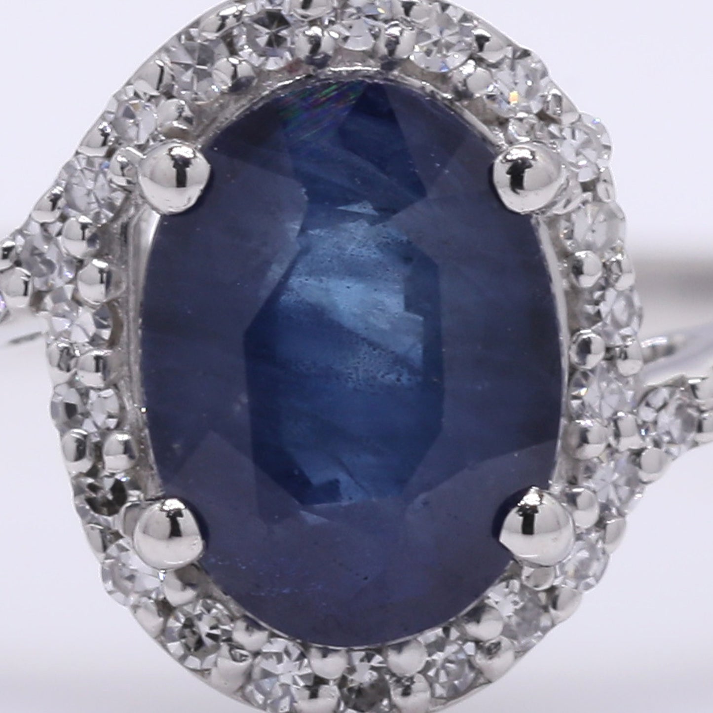 1.24 Ct Oval Mixed Cut Natural Sapphire 950 Platinum Ring