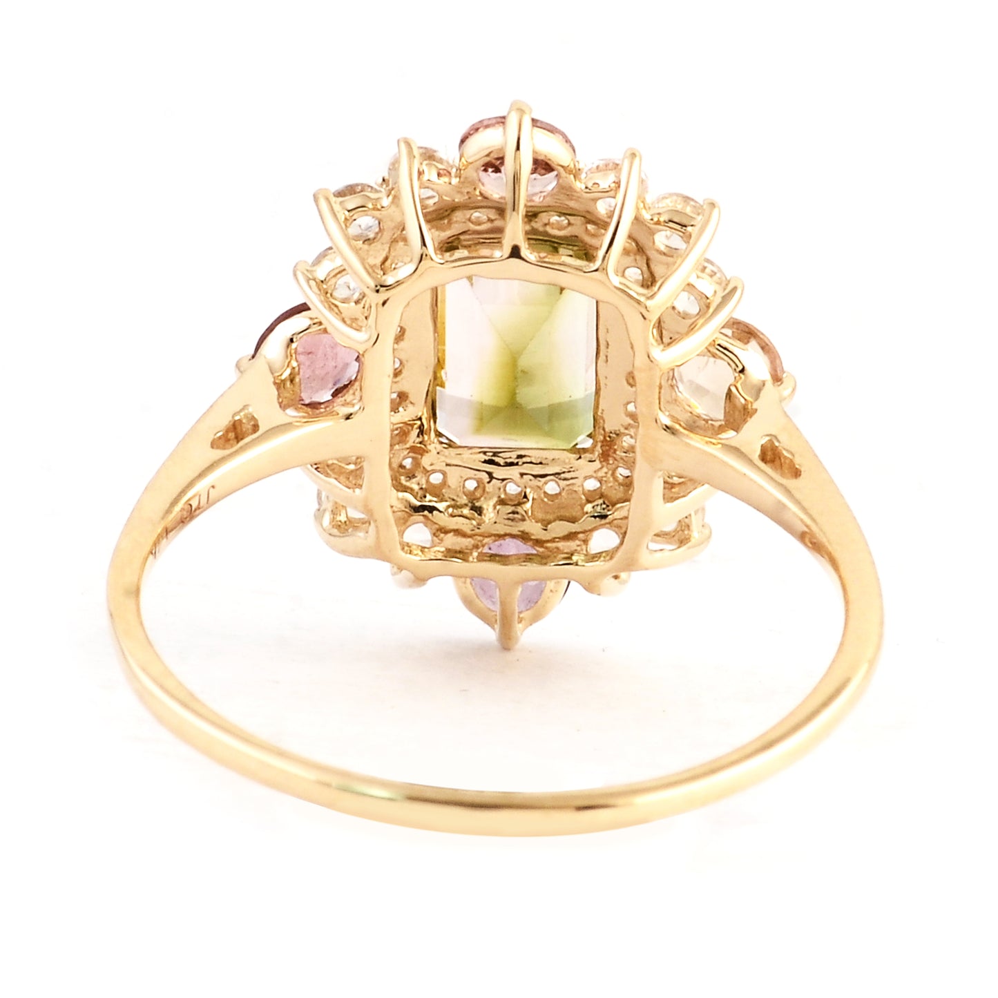 1.92 Ct Octagon Multi Tourmaline 14K Gold Ring