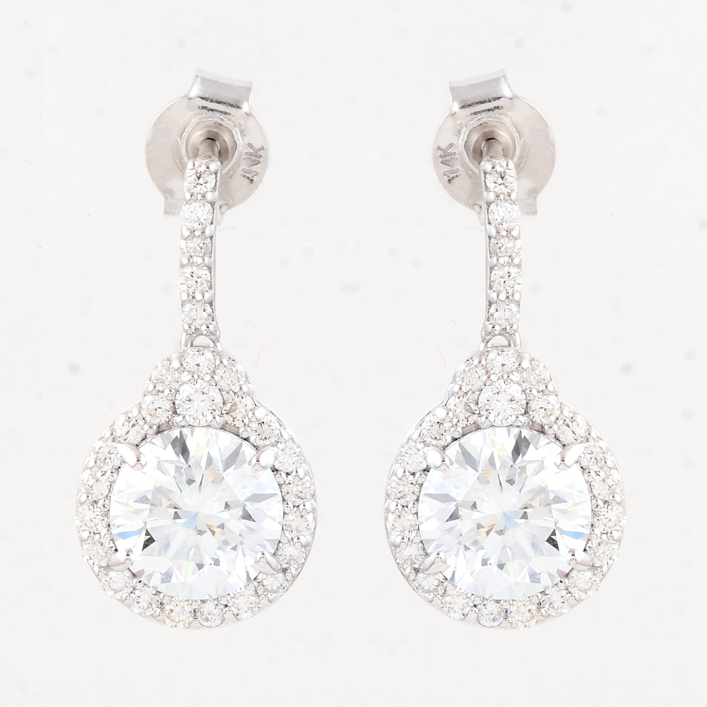 3.36 Carats Lab Grown Diamond 14K Gold Earrings
