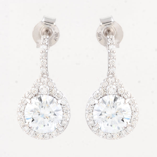 3.35 Carats Lab Grown Diamond 14K Gold Earrings