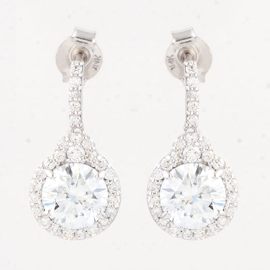 3.36 Carats Lab Grown Diamond 14K Gold Earrings