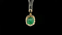 4.75 Ct Cushion Natural Emerald 14K Gold Pendant