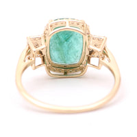 2.77 Ct Cushion Natural Emerald 14K Gold Ring