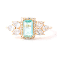 1.64 Ct Rectangle Step Cut Natural Emerald 14K Gold Ring