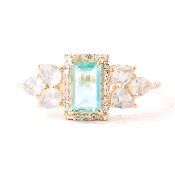 1.64 Ct Rectangle Step Cut Natural Emerald 14K Gold Ring
