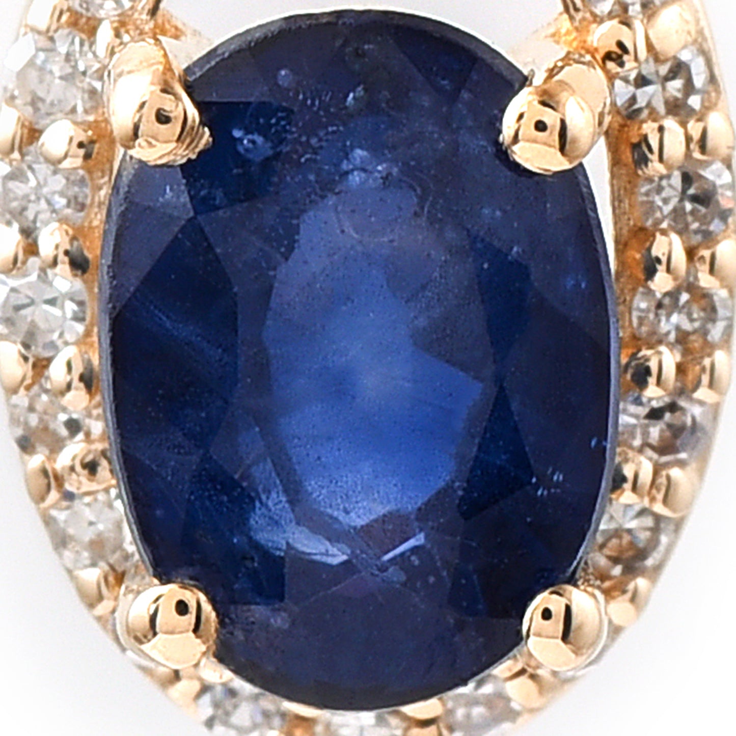 1.15 Ct Oval Mixed Cut Natural Sapphire 14K Gold Pendant
