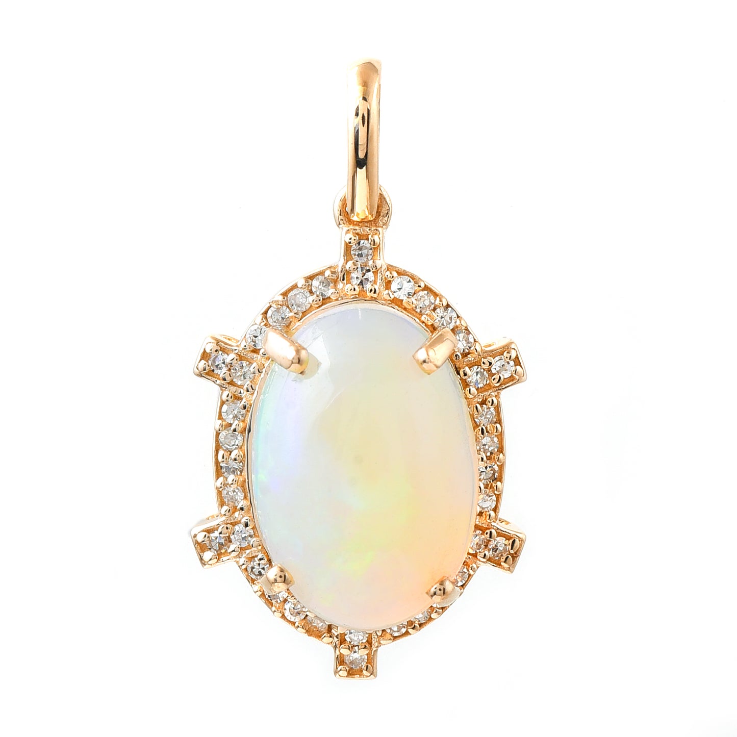 2.44 Ct Oval Opal 14K Gold Pendant