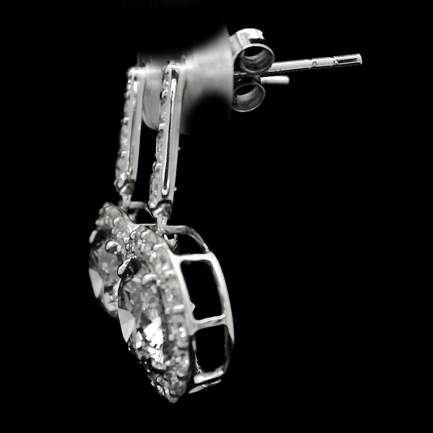 4.40 Carats Lab Grown Diamond 14K Gold Earrings