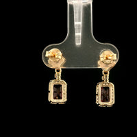 1.86 Ct Octagon Rubellite 14K Gold Earrings