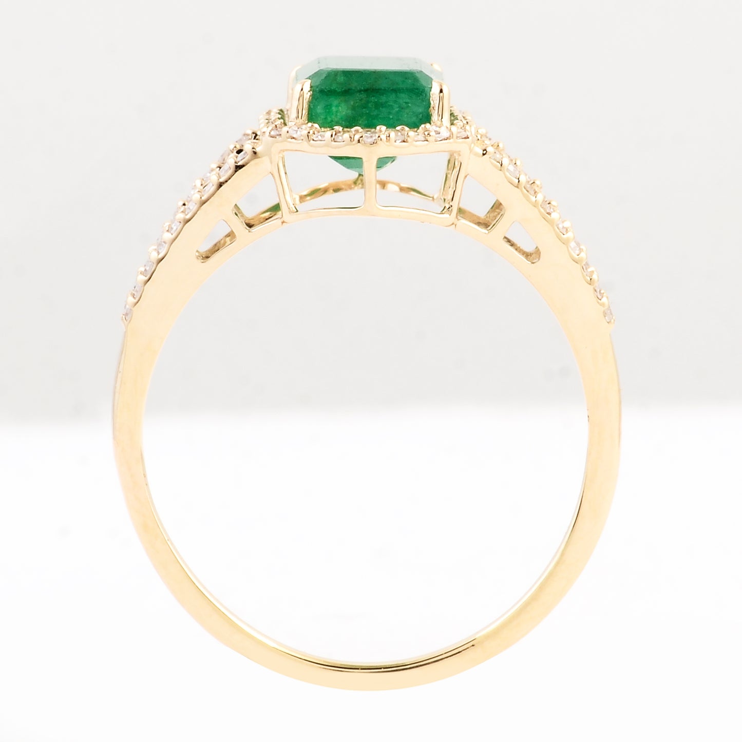 1.92 Ct Emerald Cut Natural Beryl Emerald 14K Gold Ring