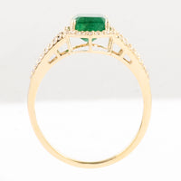 1.92 Ct Emerald Cut Natural Beryl Emerald 14K Gold Ring