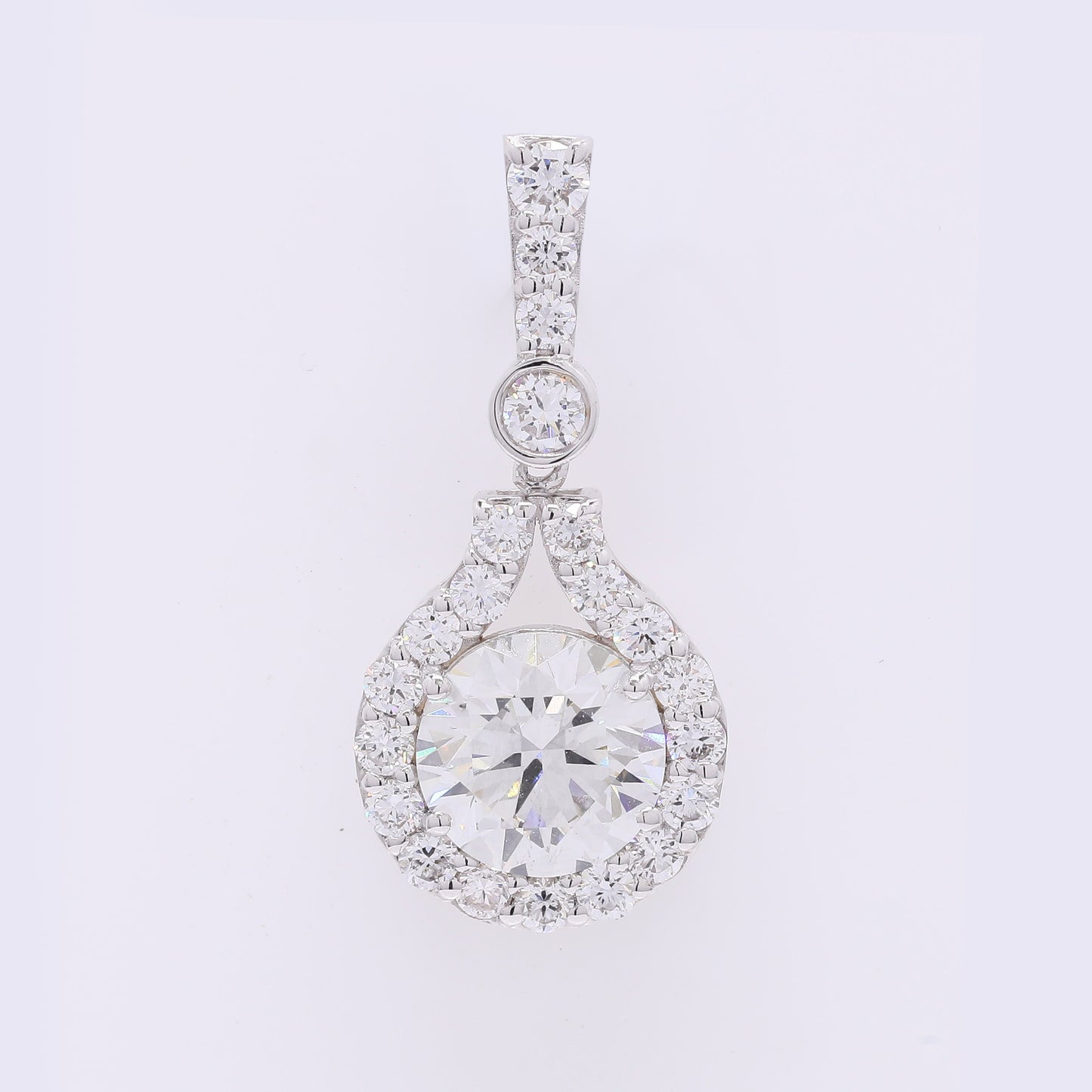 2.40 Carats Lab Grown Diamond 14K Gold Pendant