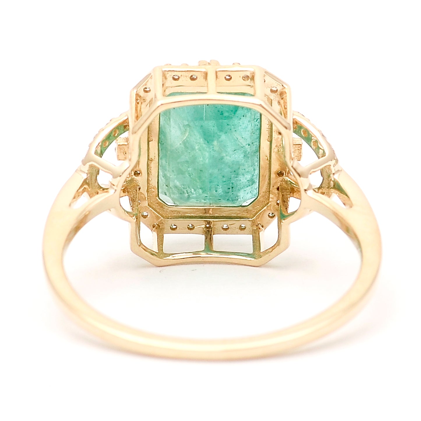 2.98 Ct Octagon Natural Emerald 14K Gold Ring