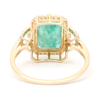 2.98 Ct Octagon Natural Emerald 14K Gold Ring