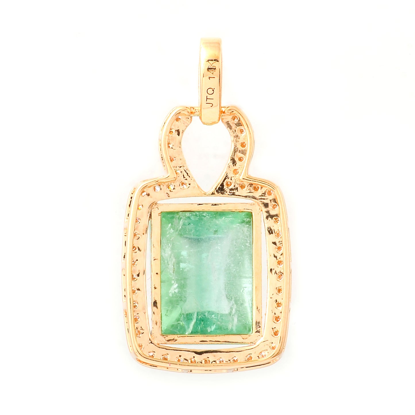 5.29 Ct Cushion Cabochon Cut Natural Tourmaline 14K Gold Pendant