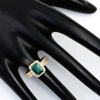 1.75 Ct Emerald Cut Natural Beryl Emerald 14K Gold Ring