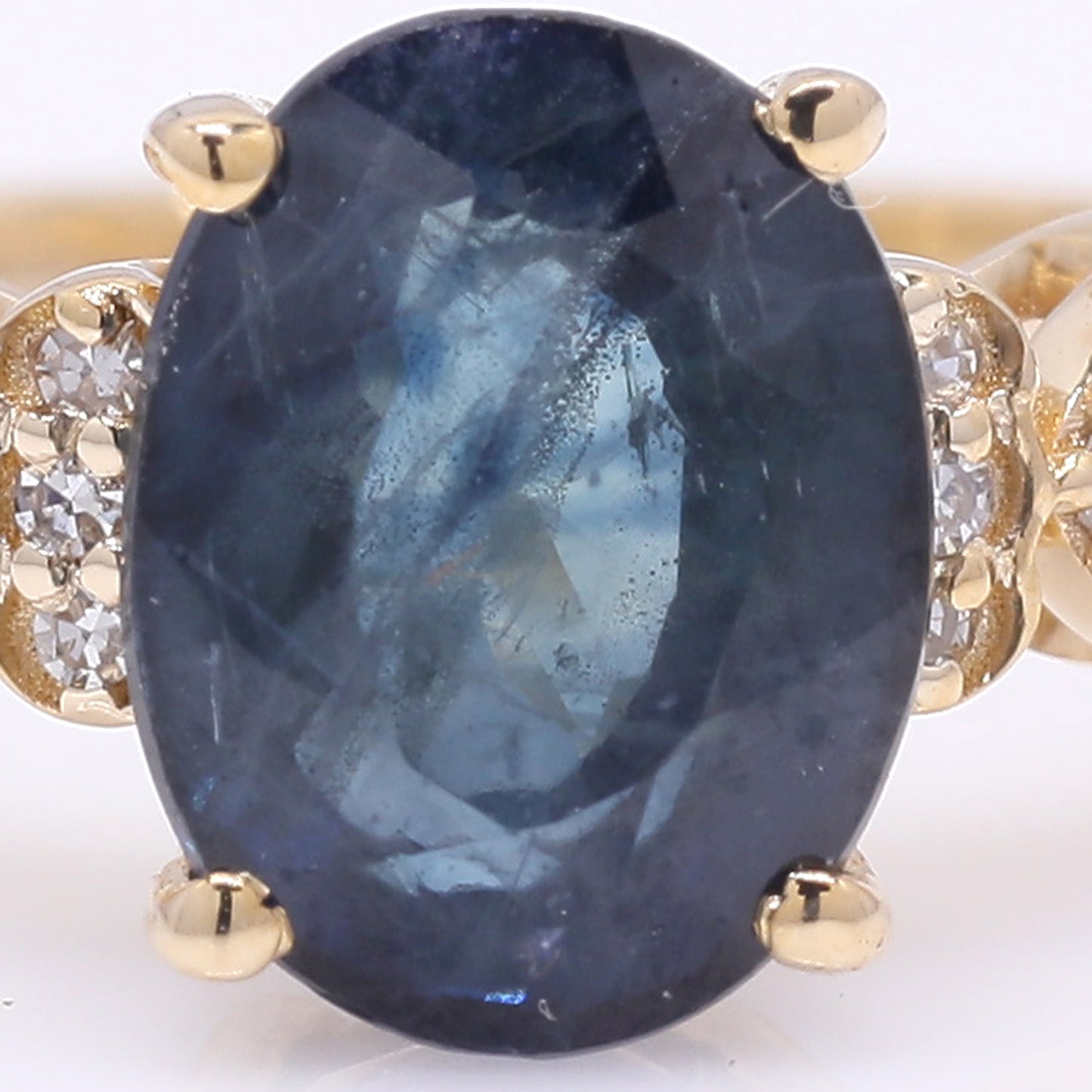 2.40 Ct Oval Mixed Cut Natural Sapphire 14K Gold Ring