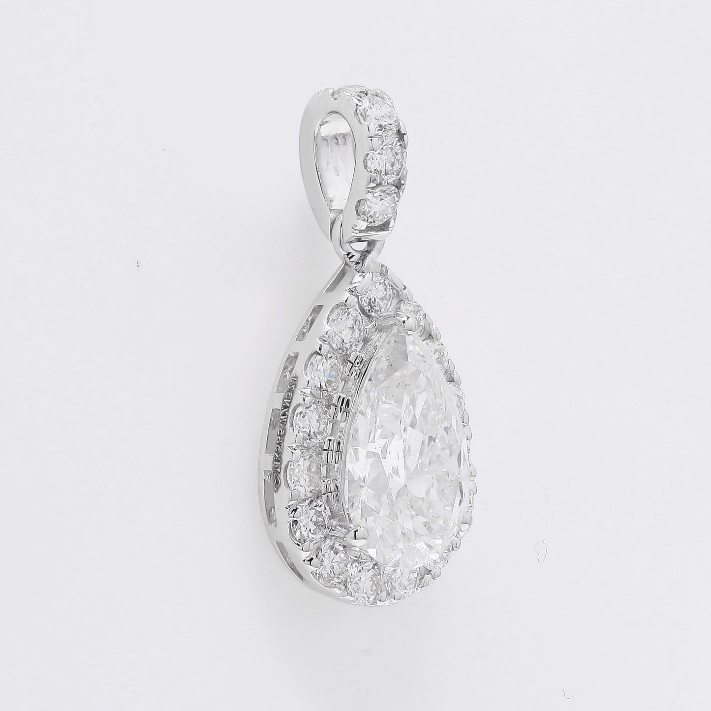 2.47 Ct Pear Brilliant Lab Grown Diamond 14K Gold Pendant