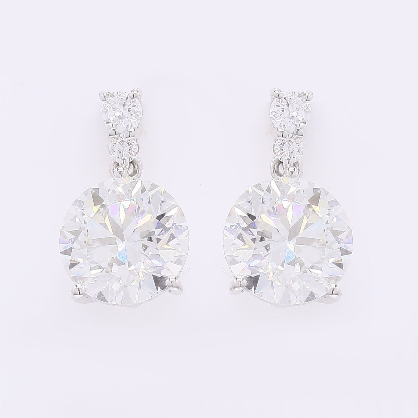 4.17 Carats Lab Grown Diamond 14K Gold Earrings