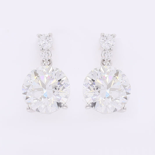 4.17 Carats Lab Grown Diamond 14K Gold Earrings