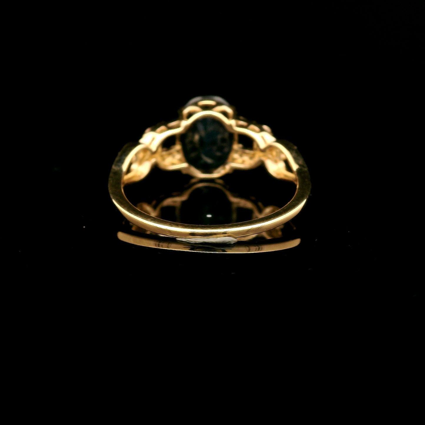 1.87 Ct Oval Mixed Cut Natural Corundum Sapphire 14K Gold Ring