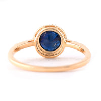 1.18 Ct Round Mixed Cut Natural Sapphire 14K Gold Ring