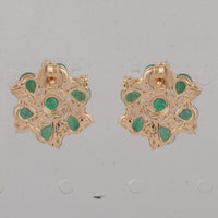 2.81 Ct Round Emerald 14K Gold Earrings