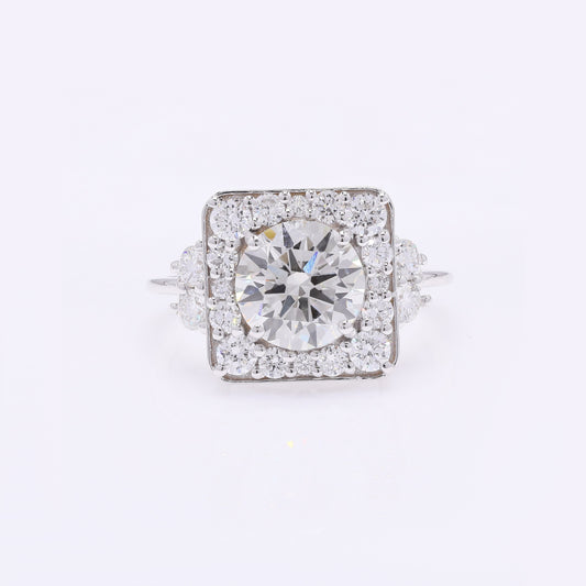 3.07 Carats Lab Grown Diamond 14K Gold Ring