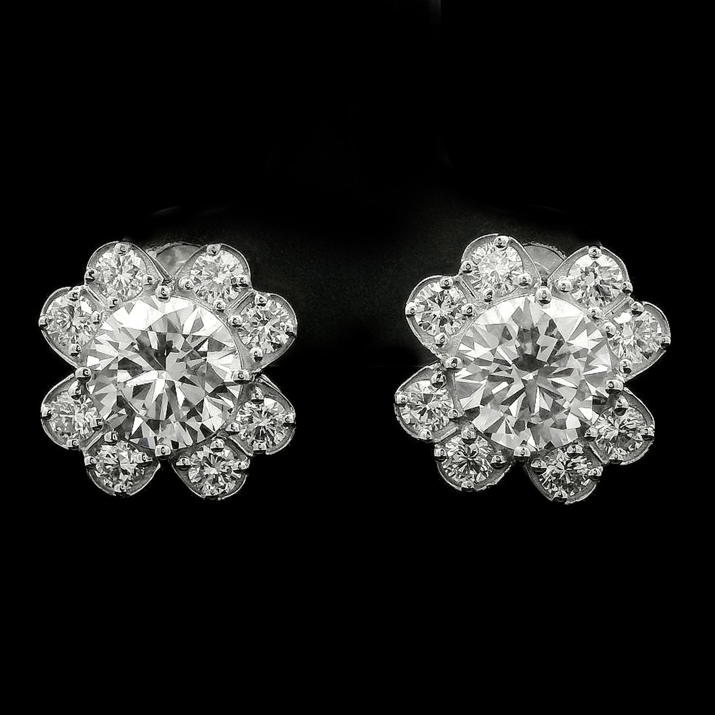 4.03 Carats Lab Grown Diamond 14K Gold Earrings