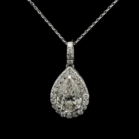 2.86 Carats Lab Grown Diamond 14K Gold Pendant