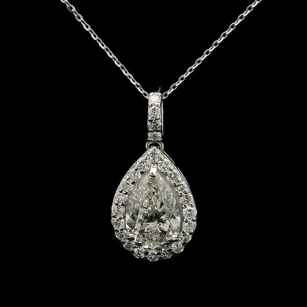 2.86 Carats Lab Grown Diamond 14K Gold Pendant