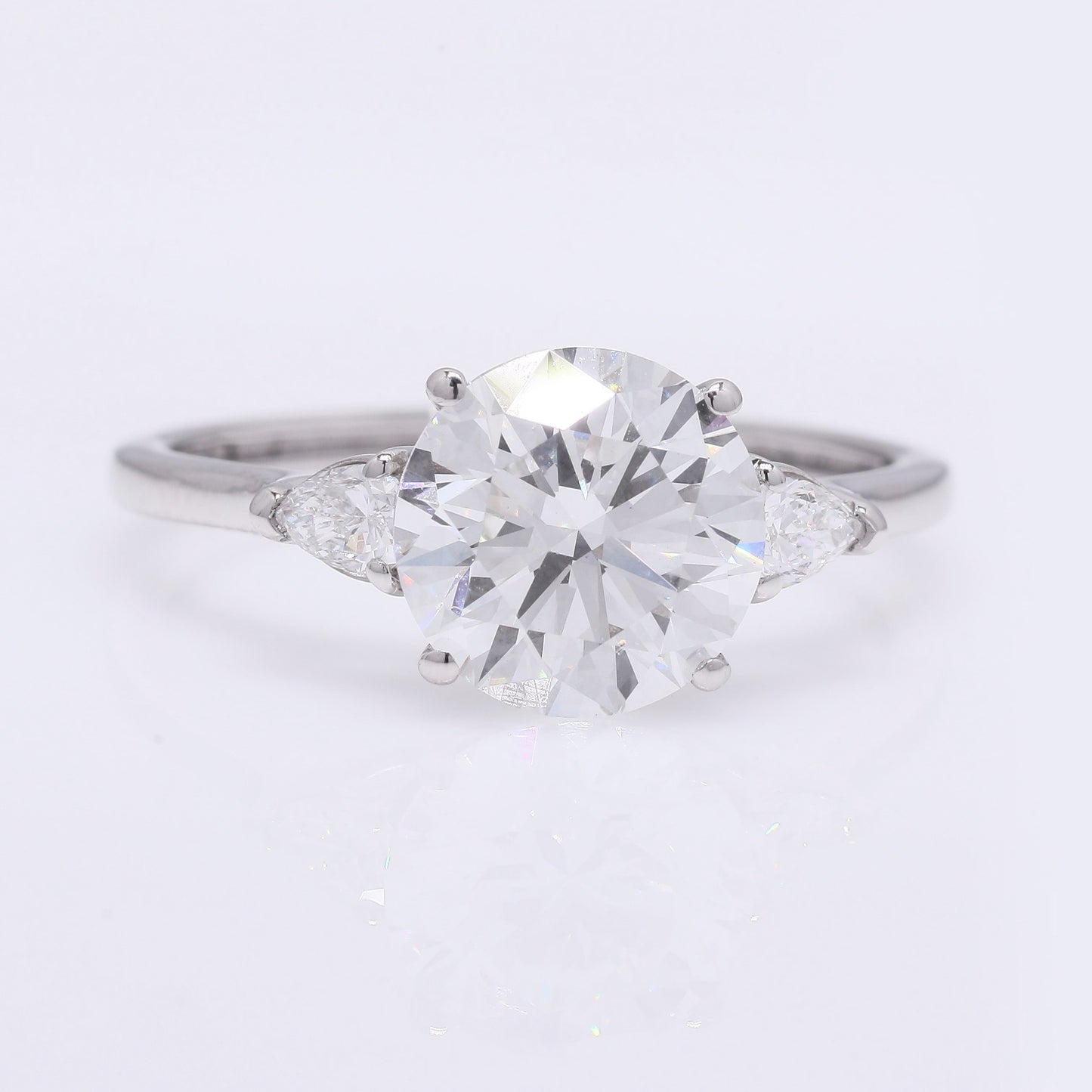 2.63 Ct Round Brilliant Lab Grown Diamond 950 Platinum Ring