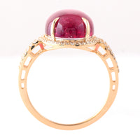 8.43 Ct Oval Cabochon Cut Natural Tourmaline 14K Gold Ring